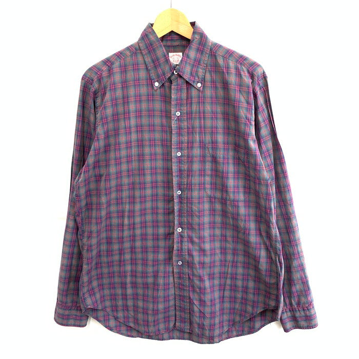 【中古品】【メンズ】 Brooks Brothers ブルックスブラザーズ 90s 長袖シャツ ブランド 古着 147-251228-gm-42-fuz サイズ：XL カラー：グリーン チェック 万代Net店