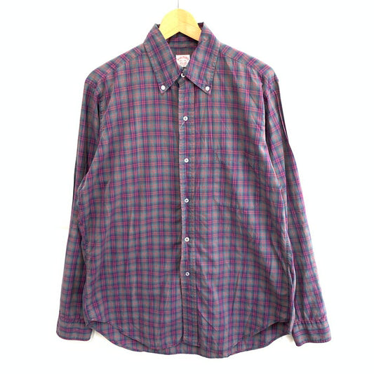 【中古品】【メンズ】 Brooks Brothers ブルックスブラザーズ 90s 長袖シャツ ブランド 古着 147-251228-gm-42-fuz サイズ：XL カラー：グリーン チェック 万代Net店