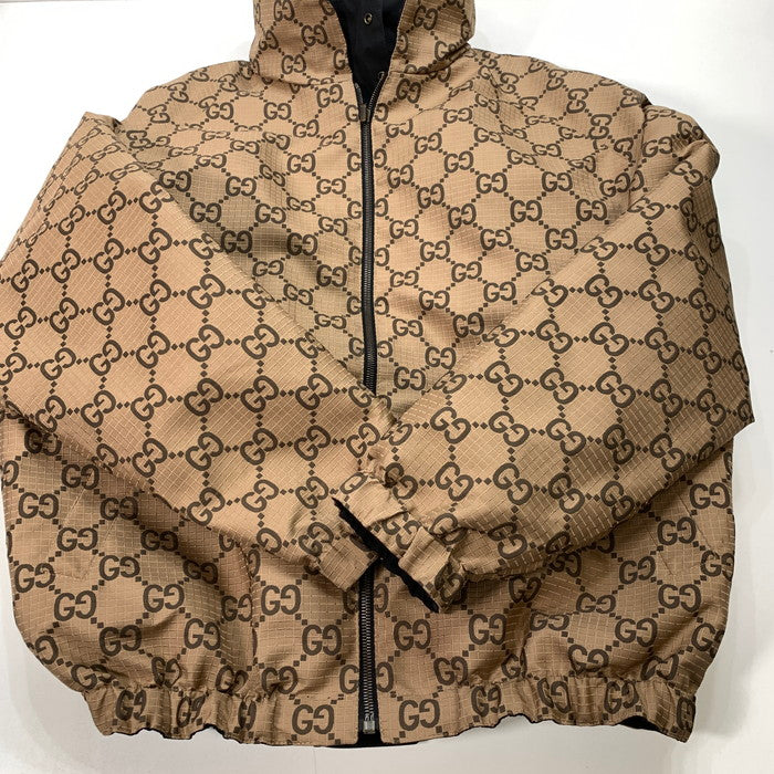 【中古品】【メンズ】 GUCCI グッチ 722511 ZALX2 REVERSIBLE GG CANVAS JACKET リバーシブルGGキャンバスジャケット アウター ブランド 古着 141-260124-gm-06-fuz サイズ：48 カラー：ブラック ベージュ 万代Net店
