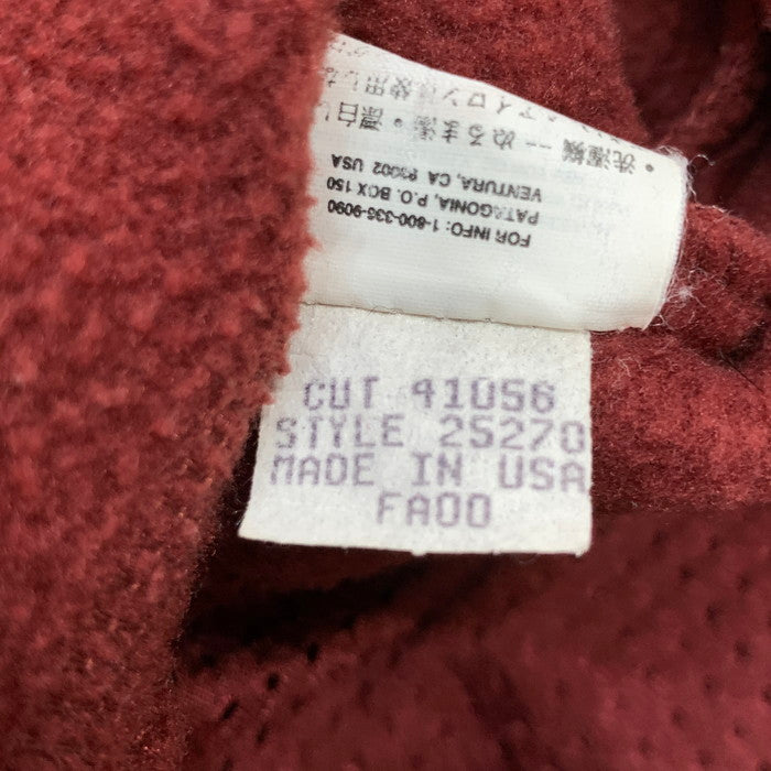 【中古品】【メンズ】 patagonia パタゴニア 25270 SYNCHILLA FLEECE JACKET シンチラフリースジャケット アウター ブランド 古着 144-260411-gm-05-fuz サイズ：S カラー：ボルドー 万代Net店