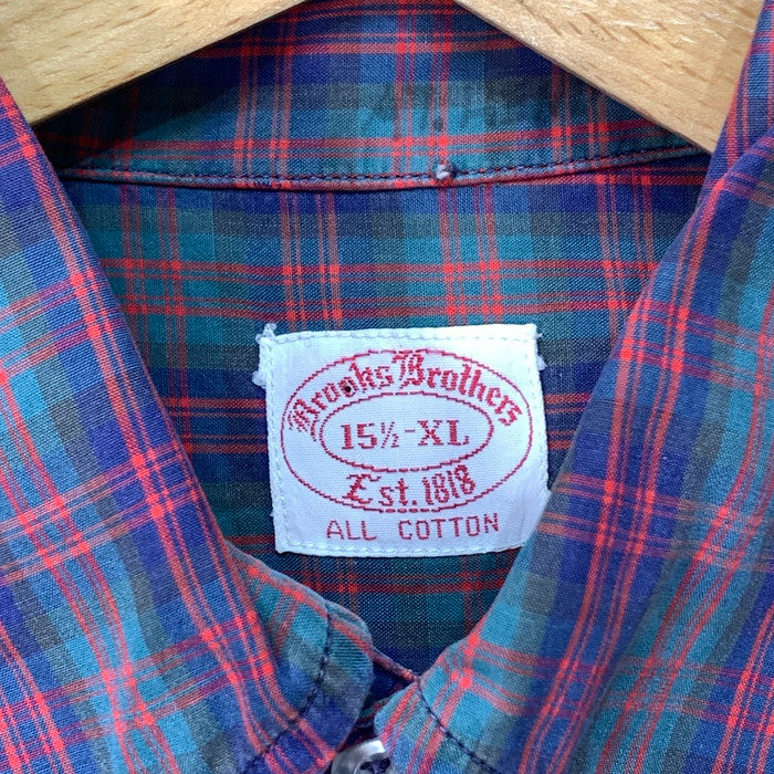 【中古品】【メンズ】 Brooks Brothers ブルックスブラザーズ 90s 長袖シャツ ブランド 古着 147-251228-gm-42-fuz サイズ：XL カラー：グリーン チェック 万代Net店