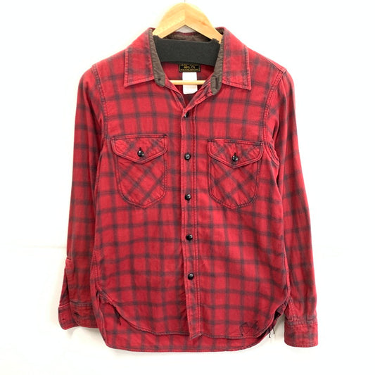 【中古品】【メンズ】 COLIMBO TRIBOROUGH TRAP TOOLS CHECK SHIRT 長袖チェックシャツ ブランド 古着 145-260228-gm-13-fuz サイズ：15 カラー：レッド 万代Net店