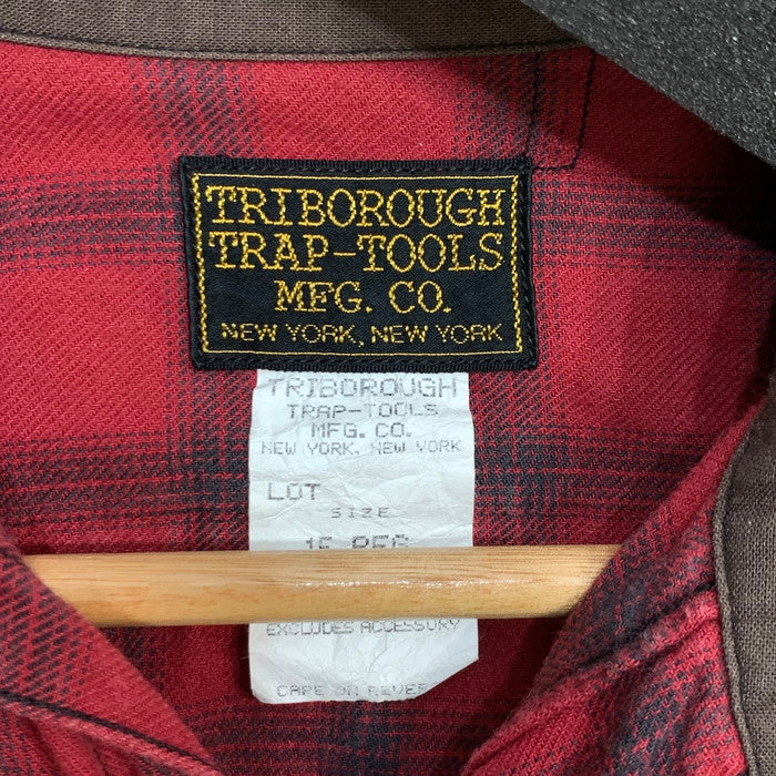 【中古品】【メンズ】 COLIMBO TRIBOROUGH TRAP TOOLS CHECK SHIRT 長袖チェックシャツ ブランド 古着 145-260228-gm-13-fuz サイズ：15 カラー：レッド 万代Net店