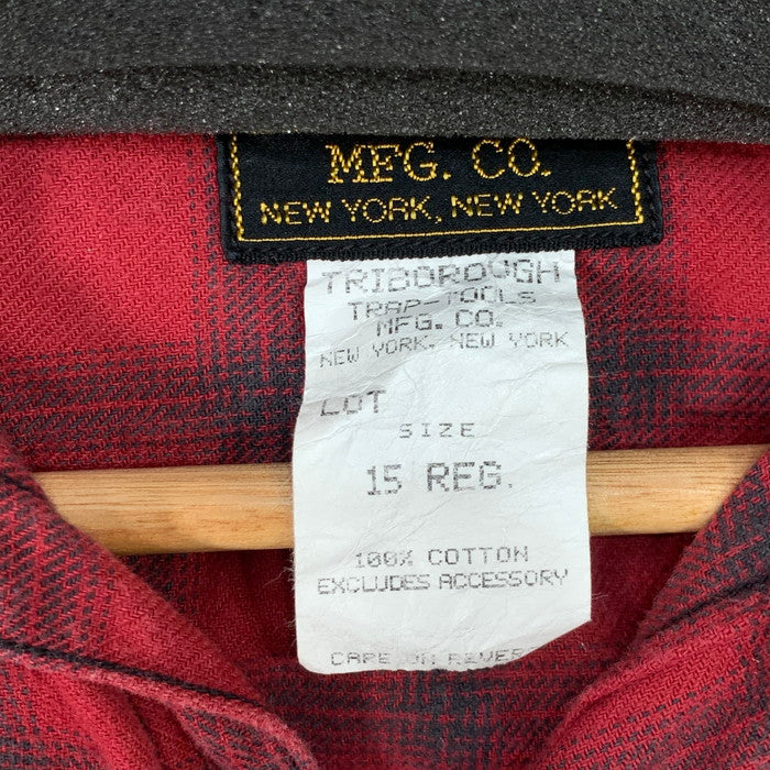 【中古品】【メンズ】 COLIMBO TRIBOROUGH TRAP TOOLS CHECK SHIRT 長袖チェックシャツ ブランド 古着 145-260228-gm-13-fuz サイズ：15 カラー：レッド 万代Net店