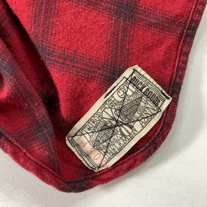 【中古品】【メンズ】 COLIMBO TRIBOROUGH TRAP TOOLS CHECK SHIRT 長袖チェックシャツ ブランド 古着 145-260228-gm-13-fuz サイズ：15 カラー：レッド 万代Net店