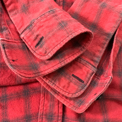 【中古品】【メンズ】 COLIMBO TRIBOROUGH TRAP TOOLS CHECK SHIRT 長袖チェックシャツ ブランド 古着 145-260228-gm-13-fuz サイズ：15 カラー：レッド 万代Net店