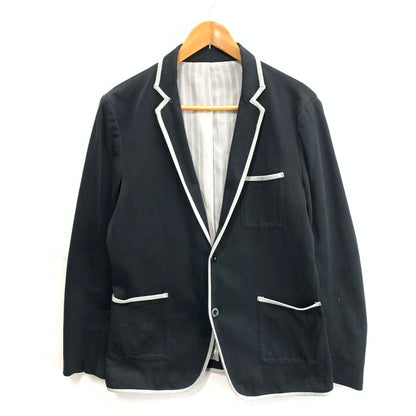 【中古品】【メンズ】 FRED PERRY フレッドペリー コットン テーラードジャケット アウター ブランド 古着 141-260315-gm-23-fuz サイズ：L カラー：ブラック 万代Net店