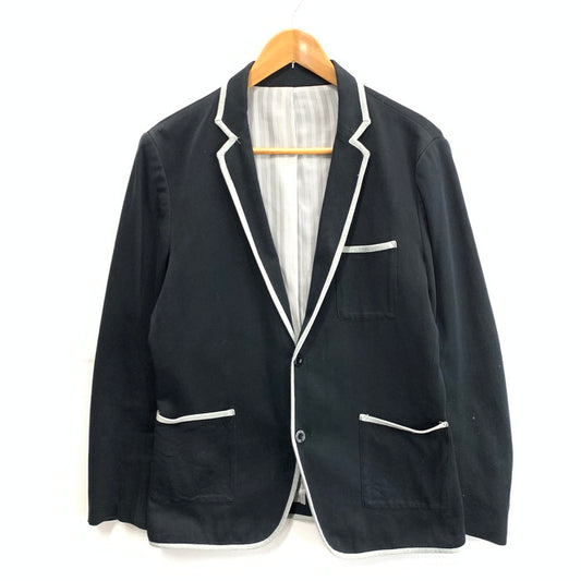 【中古品】【メンズ】 FRED PERRY フレッドペリー コットン テーラードジャケット アウター ブランド 古着 141-260315-gm-23-fuz サイズ：L カラー：ブラック 万代Net店