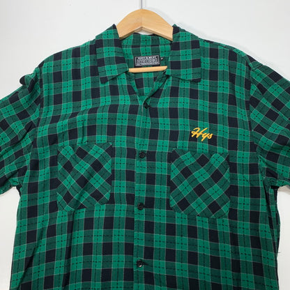 【中古品】【メンズ】 HYSTERIC GLAMOUR ヒステリックグラマー 02241AH03 刺繍 オープンカラーシャツ 半袖シャツ ブランド 古着 140-251220-gm-03-fuz サイズ：M カラー：グリーン 万代Net店