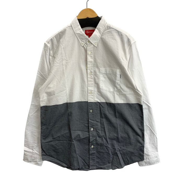【中古美品】【メンズ】 Supreme シュプリーム SPLIT OXFORD 2TONE SHIRT 長袖シャツ ブランド 古着 149-251108-gm-16-fuz サイズ：XL カラー：ホワイト グレー 万代Net店