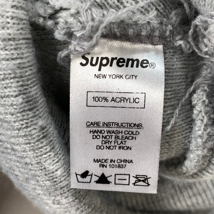 【中古品】【メンズ】 Supreme シュプリーム 18AW CLASSIC SCRIPT BEANIE ビーニー ニット帽 ブランド 帽子 185-260314-gm-21-fuz サイズ：F カラー：グレー 万代Net店