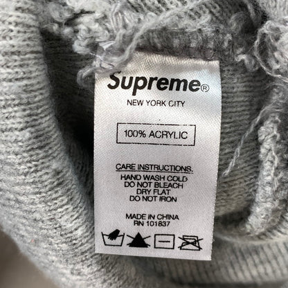 【中古品】【メンズ】 Supreme シュプリーム 18AW CLASSIC SCRIPT BEANIE ビーニー ニット帽 ブランド 帽子 185-260314-gm-21-fuz サイズ：F カラー：グレー 万代Net店