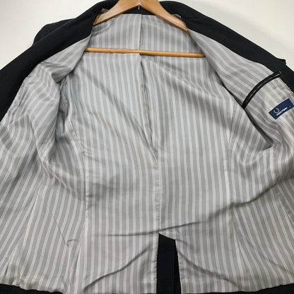 【中古品】【メンズ】 FRED PERRY フレッドペリー コットン テーラードジャケット アウター ブランド 古着 141-260315-gm-23-fuz サイズ：L カラー：ブラック 万代Net店