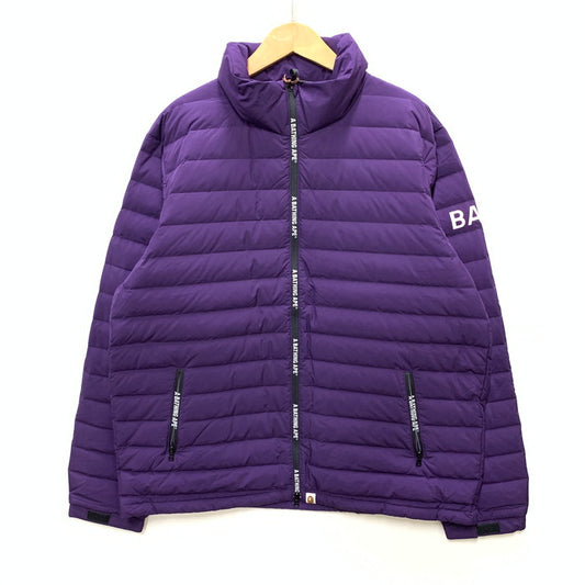 【中古美品】【メンズ】 A BATHING APE アベイシングエイプ 1E75141025 DOWN JACKET ダウンジャケット アウター ブランド 古着 142-250913-gm-23-fuz サイズ：2XL カラー：パープル 万代Net店