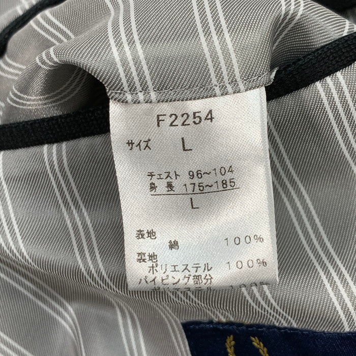 【中古品】【メンズ】 FRED PERRY フレッドペリー コットン テーラードジャケット アウター ブランド 古着 141-260315-gm-23-fuz サイズ：L カラー：ブラック 万代Net店