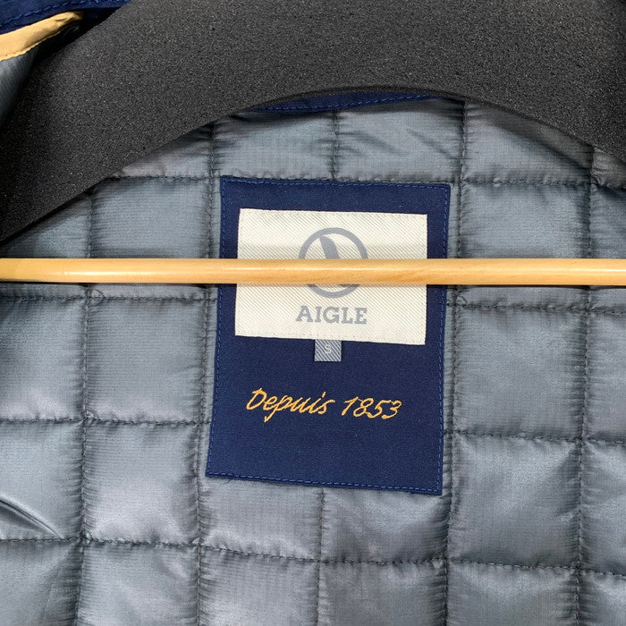 【中古品】【メンズ】 AIGLE エーグル 8504-07412 QUILTING LINER MODS COAT キルティングライナー モッズコート ブランド 古着 144-260307-gm-26-fuz サイズ：S カラー：ネイビー 万代Net店