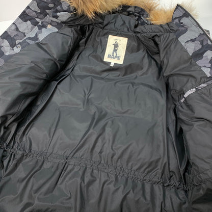 【中古品】【メンズ】 A BATHING APE アベイシングエイプ DOWN JACKET ダウンジャケット ブランド 古着 142-251220-gm-27-fuz サイズ：XL カラー：ブラック 万代Net店