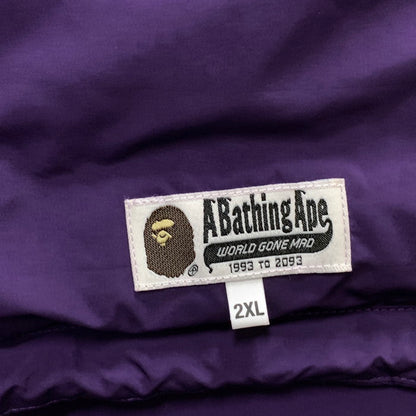 【中古美品】【メンズ】 A BATHING APE アベイシングエイプ 1E75141025 DOWN JACKET ダウンジャケット アウター ブランド 古着 142-250913-gm-23-fuz サイズ：2XL カラー：パープル 万代Net店