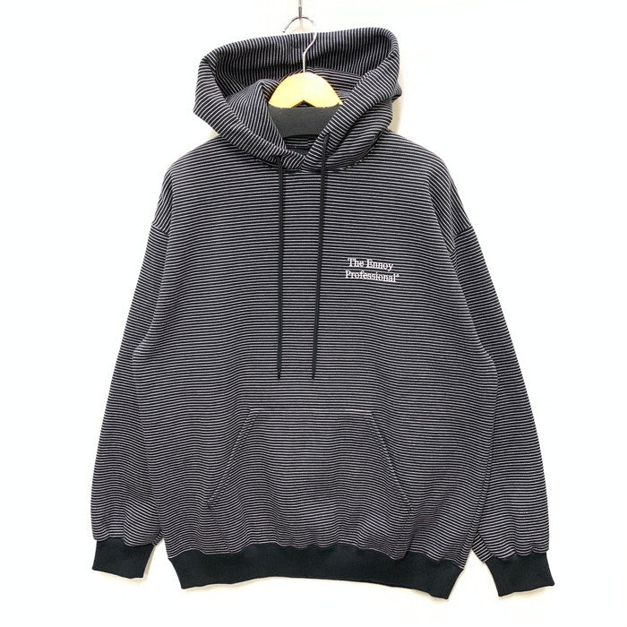 【中古美品】【メンズ】 ENNOY BORDER HOODED SWEAT スウェット トップス アウター ブランド 古着 140-250913-gm-24-fuz サイズ：L カラー：ブラック ストライプ 万代Net店