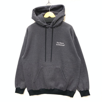 【中古美品】【メンズ】 ENNOY BORDER HOODED SWEAT スウェット トップス アウター ブランド 古着 140-250913-gm-24-fuz サイズ：L カラー：ブラック ストライプ 万代Net店