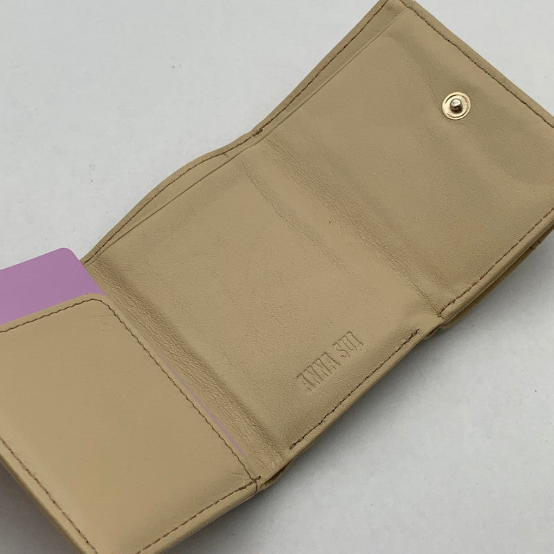 【中古品】【メンズ】 ANNASUI 3つ折り財布 ブランド ウォレット 猫 201-260418-gm-22-fuz カラー：ベージュ 万代Net店