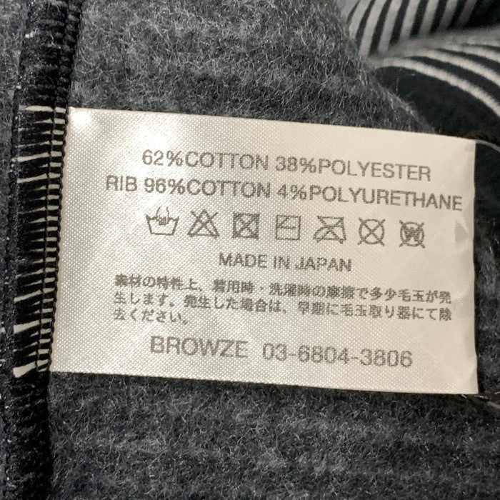 【中古美品】【メンズ】 ENNOY BORDER HOODED SWEAT スウェット トップス アウター ブランド 古着 140-250913-gm-24-fuz サイズ：L カラー：ブラック ストライプ 万代Net店