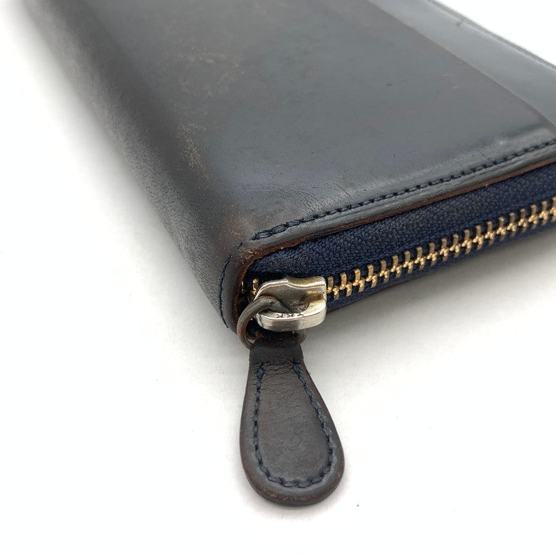 【中古品】【メンズ】 GANZO ガンゾ レザー長財布 ブランド ウォレット 200-260418-gm-23-fuz カラー：ブラック 万代Net店