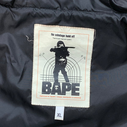 【中古品】【メンズ】 A BATHING APE アベイシングエイプ DOWN JACKET ダウンジャケット ブランド 古着 142-251220-gm-27-fuz サイズ：XL カラー：ブラック 万代Net店