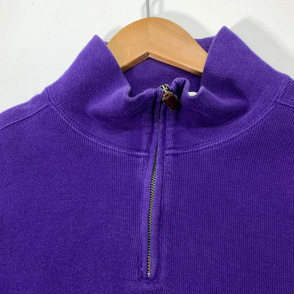 【中古品】【メンズ】 Polo by Ralph Lauren ポロバイラルフローレン SWEATSHIRT ハーフジップ スウェット ブランド 古着 145-260228-gm-02-fuz サイズ：XXL カラー：パープル 万代Net店