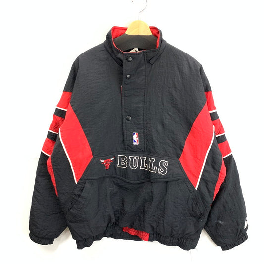 【中古品】【メンズ】 NBA CHICAGO BULLS アノラックプルオーバージャケット 90s シカゴ・ブルズ ブランド 古着 142-260404-gm-20-fuz サイズ：XL カラー：ブラック レッド 万代Net店