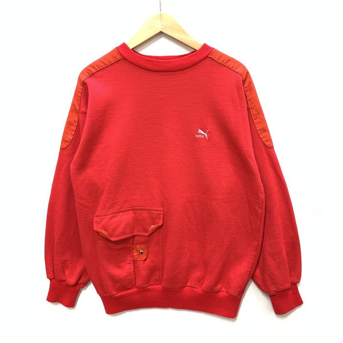 【中古品】【メンズ】 PUMA プーマ 70s スウェット トップス ブランド 古着 145-251011-gm-10-fuz サイズ：04 カラー：レッド 万代Net店