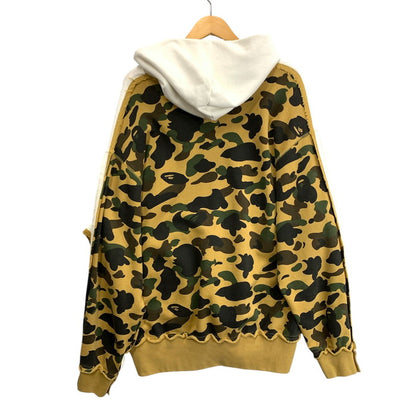 【中古品】【メンズ】 A BATHING APE アベイシングエイプ 1ST CAMO BLOCKING RAW EDGE RELAXED FIT PULLOVER HOODIE パーカー ブランド 古着 142-251115-gm-08-fuz サイズ：L カラー：ホワイト 万代Net店