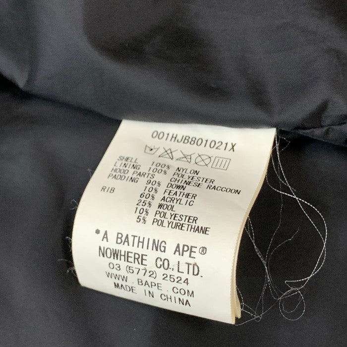 【中古品】【メンズ】 A BATHING APE アベイシングエイプ DOWN JACKET ダウンジャケット ブランド 古着 142-251220-gm-27-fuz サイズ：XL カラー：ブラック 万代Net店
