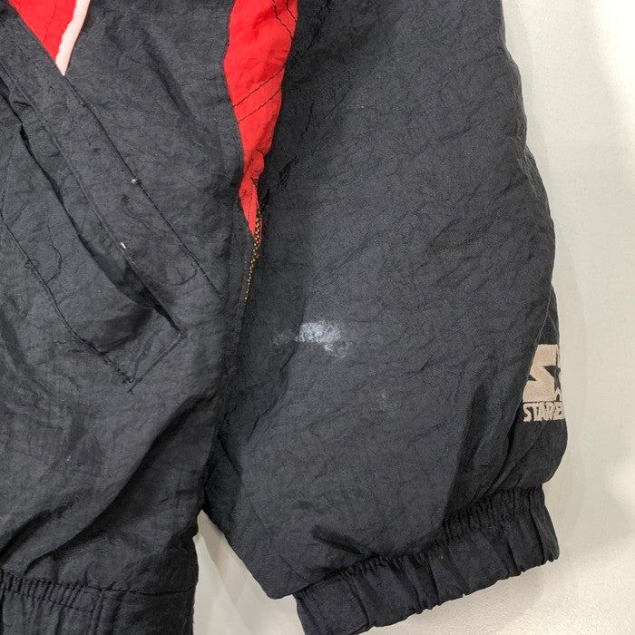 【中古品】【メンズ】 STARTER NBA CHICAGO BULLS アノラックプルオーバージャケット 90s シカゴ・ブルズ ブランド 古着 142-260404-gm-20-fuz サイズ：XL カラー：ブラック レッド 万代Net店