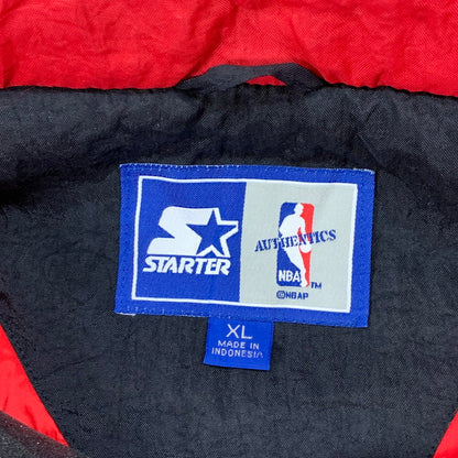 【中古品】【メンズ】 STARTER NBA CHICAGO BULLS アノラックプルオーバージャケット 90s シカゴ・ブルズ ブランド 古着 142-260404-gm-20-fuz サイズ：XL カラー：ブラック レッド 万代Net店