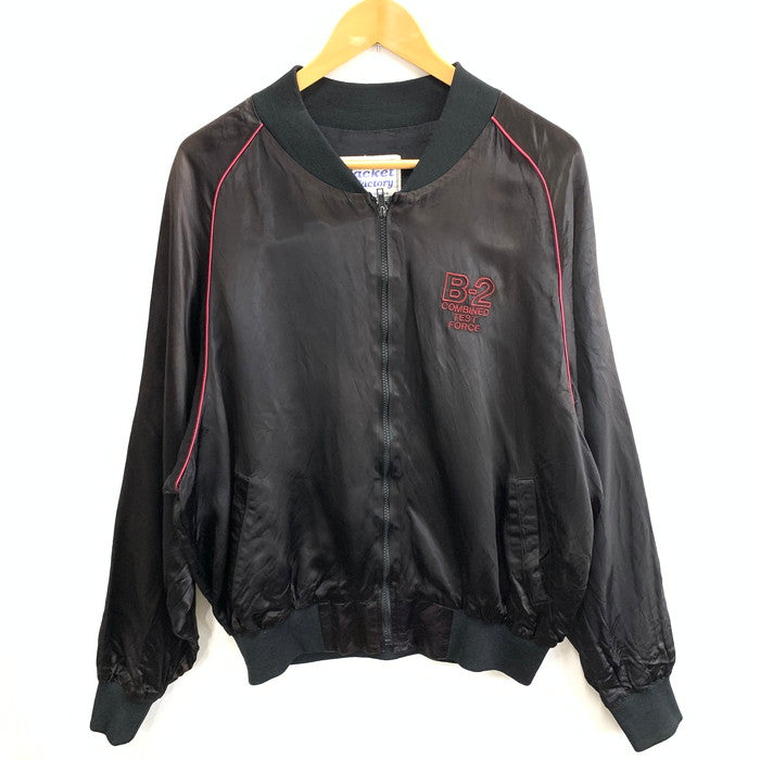 【中古品】【メンズ】 THE JACKET FACTORY SATIN JACKET サテンジャケット ブランド 古着 145-260103-gm-08-fuz サイズ：XXL カラー：ブラック 万代Net店