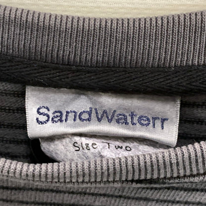 【中古品】【メンズ】 SANDWATER SW-C0206 ORGANIZED TEE SS BORDER 9oz 半袖Tシャツ カットソー トップス ブランド 古着 140-250927-gm-12-fuz サイズ：2 カラー：グレー 万代Net店