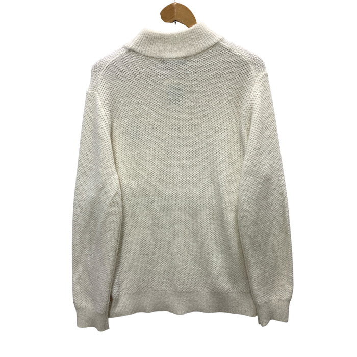 【中古品】【メンズ】 FRED PERRY フレッドペリー PIQUE KNIT JUMPER ニット セーター トップス ブランド 古着 140-250921-gm-24-fuz サイズ：M カラー：ホワイト 万代Net店
