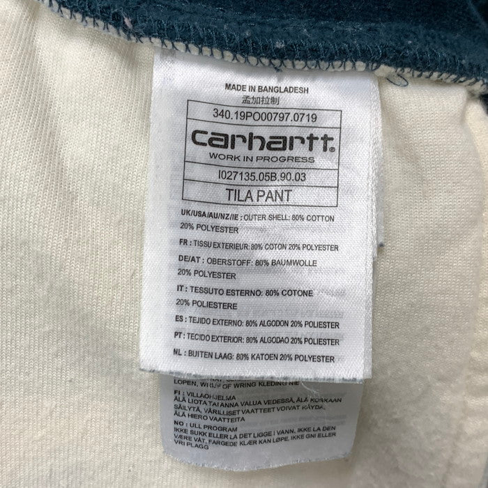 【中古品】【メンズ】 Carhartt カーハート TILA PANT ベロアパンツ ボトムス ブランド 古着 156-250504-gm-03-fuz サイズ：S カラー：グリーン 万代Net店