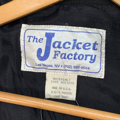 【中古品】【メンズ】 THE JACKET FACTORY SATIN JACKET サテンジャケット ブランド 古着 145-260103-gm-08-fuz サイズ：XXL カラー：ブラック 万代Net店