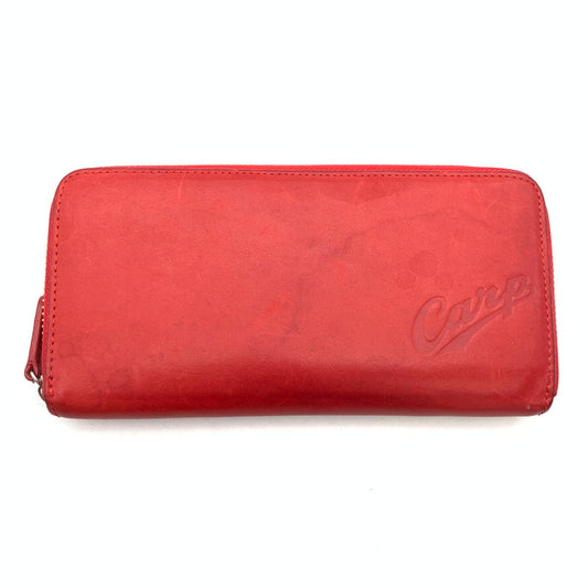 【中古品】【メンズ】 Mizuno ミズノ CARP 長財布 広島カープ ウォレット レザー ブランド 200-260418-gm-26-fuz カラー：レッド 万代Net店