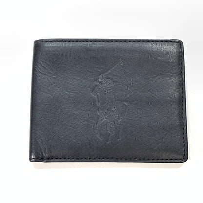 【中古品】【メンズ】 RALPH LAUREN ラルフローレン レザー 2つ折り財布 ブランド ウォレット 201-260314-gm-27-fuz カラー：ブラック 万代Net店