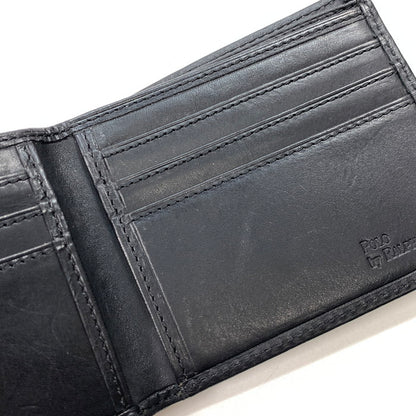 【中古品】【メンズ】 RALPH LAUREN ラルフローレン レザー 2つ折り財布 ブランド ウォレット 201-260314-gm-27-fuz カラー：ブラック 万代Net店