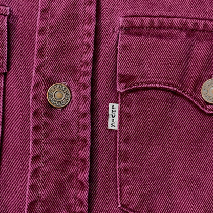 【中古品】【メンズ】 Levi's リーバイス デニムジャケット ブランド 古着 145-260110-gm-06-fuz サイズ：M カラー：ワインレッド 万代Net店
