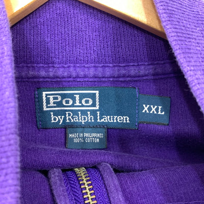 【中古品】【メンズ】 Polo by Ralph Lauren ポロバイラルフローレン SWEATSHIRT ハーフジップ スウェット ブランド 古着 145-260228-gm-02-fuz サイズ：XXL カラー：パープル 万代Net店