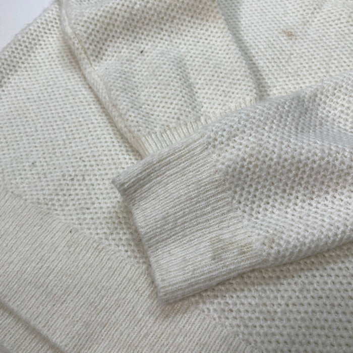【中古品】【メンズ】 FRED PERRY フレッドペリー PIQUE KNIT JUMPER ニット セーター トップス ブランド 古着 140-250921-gm-24-fuz サイズ：M カラー：ホワイト 万代Net店