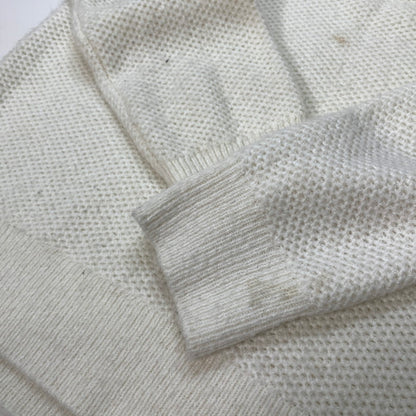 【中古品】【メンズ】 FRED PERRY フレッドペリー PIQUE KNIT JUMPER ニット セーター トップス ブランド 古着 140-250921-gm-24-fuz サイズ：M カラー：ホワイト 万代Net店