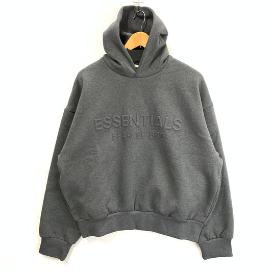 【中古品】【メンズ】 ESSENTIALS EMBOSSED CLASSIC HOODIE オーバーサイズ エンボス加工 パーカー ブランド 古着 142-260329-gm-11-fuz サイズ：M カラー：グレー 万代Net店