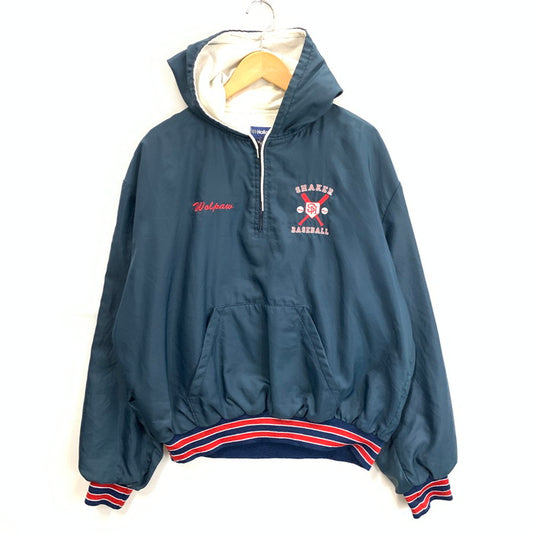 【中古品】【メンズ】 HOLLOWAY ハーフジップナイロンパーカー ジャケット アウター ブランド アメカジ 古着 145-260404-gm-24-fuz サイズ：XL カラー：ネイビー 万代Net店