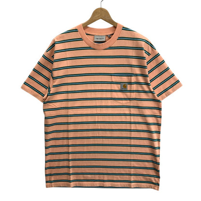 【中古品】【メンズ】 Carhartt カーハート S/S HOUSTON POCKET T-SHIRT 半袖Tシャツ ブランド 古着 145-260322-gm-19-fuz サイズ：M カラー：ピンク ボーダー 万代Net店